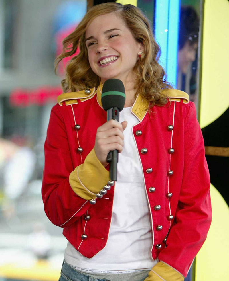 Emma Watson Red and Yellow Jacket