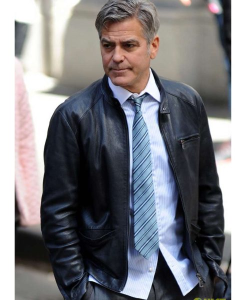 George Clooney Money Monster Film Lee Gates Leather Jacket