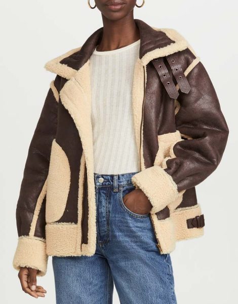 Moon River Bomber Brown Jacket