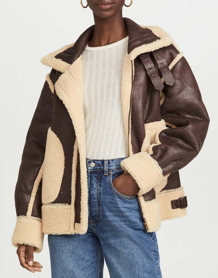 Moon River Bomber Brown Jacket