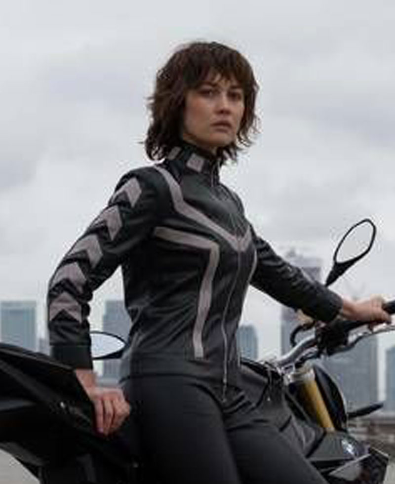 Olga Kurylenko The Courier Black Leather Jacket