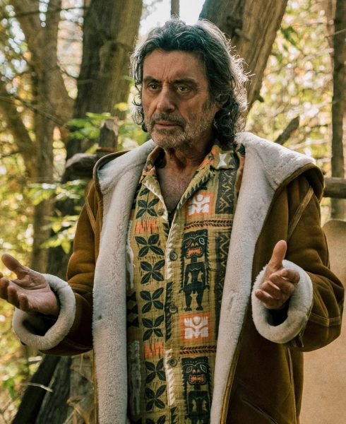 Ian Mcshane American Gods S03 Shearling Suede Coat