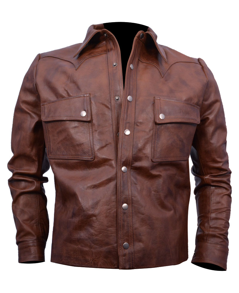 Country Music Star Jason Aldean Brown Leather Jacket