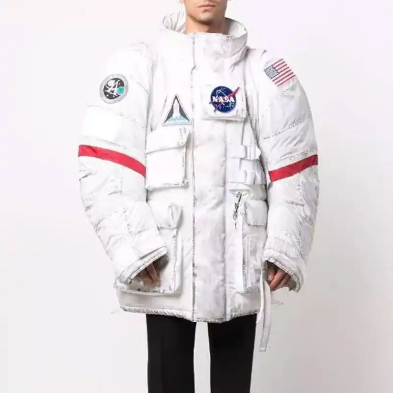 Nasa Puffer White Jacket