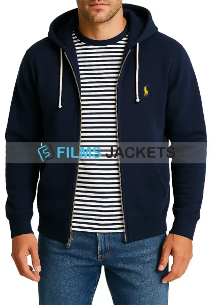 Navy Blue Zip Up Hoodie​