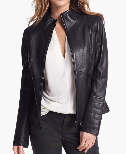 Women's New Stylish Look Casual Black Leather Jacket