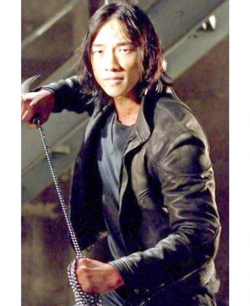 ninja assassin rain black leather jacket