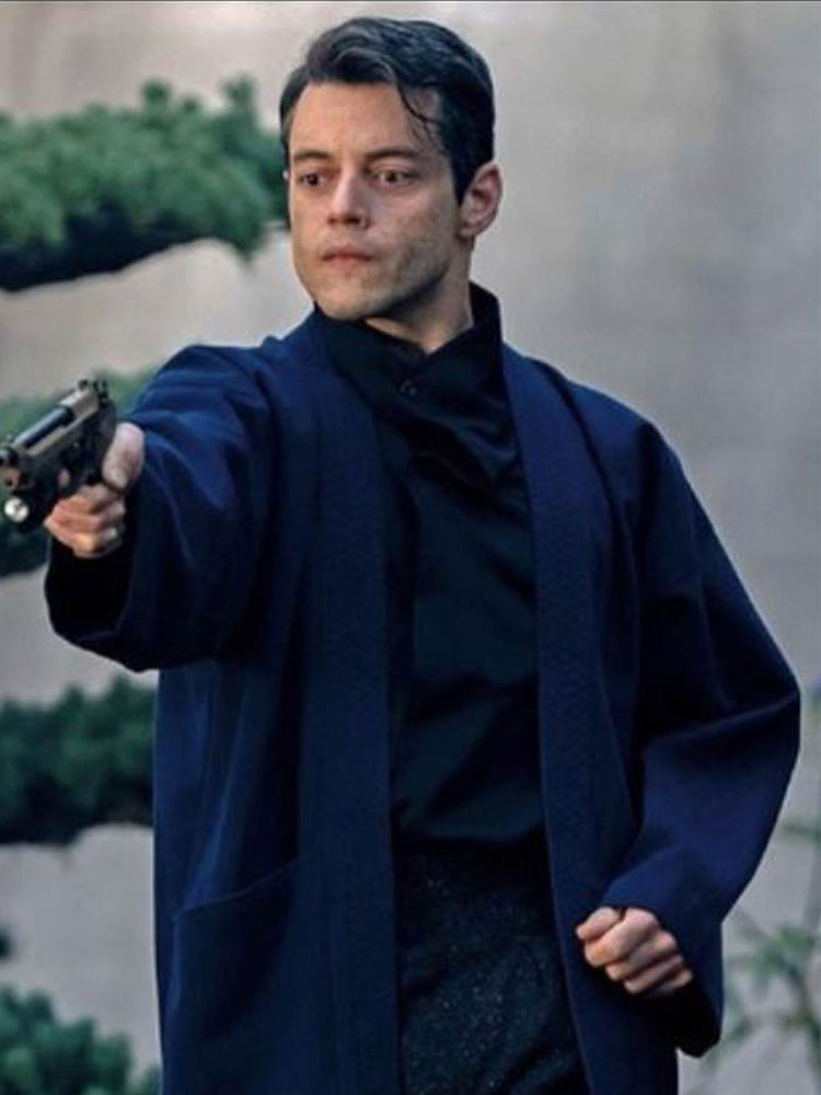 Rami Malek No Time To Die Wool Blue Coat