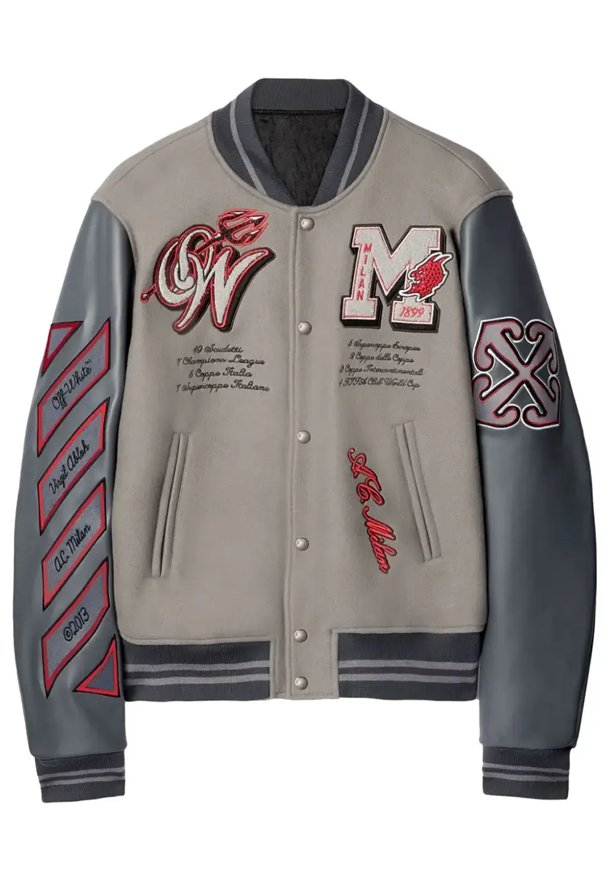 Off White Ac Milan Varsity Jacket