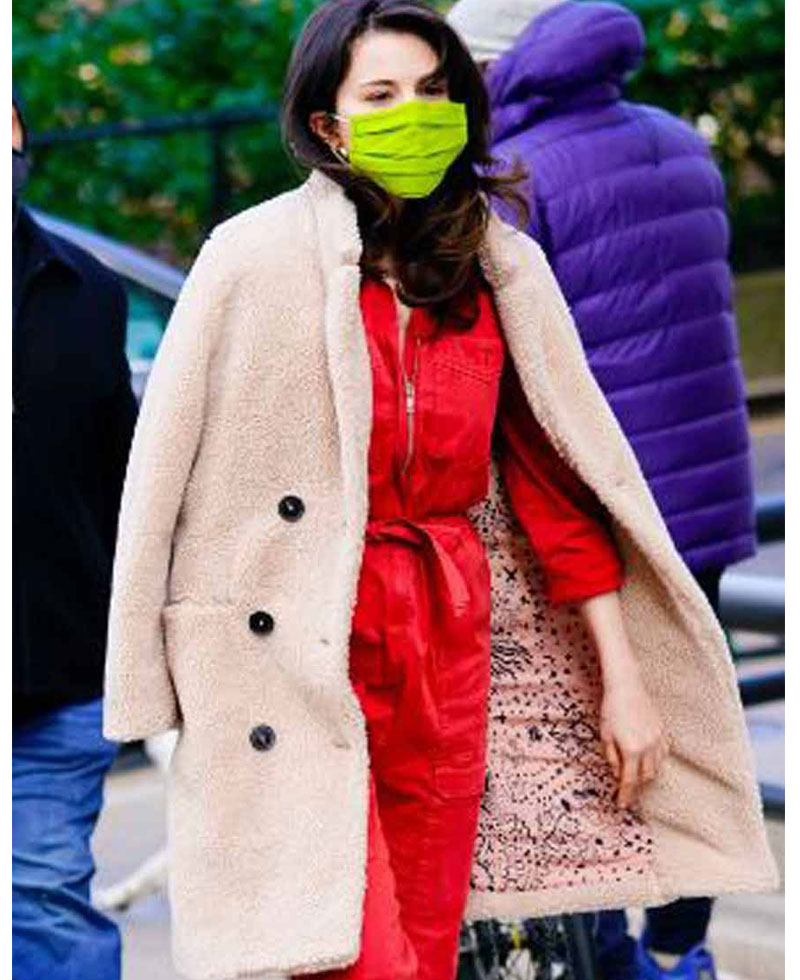 Only Murders in the Building Mabel Mora Double Breasted Sherpa Coat