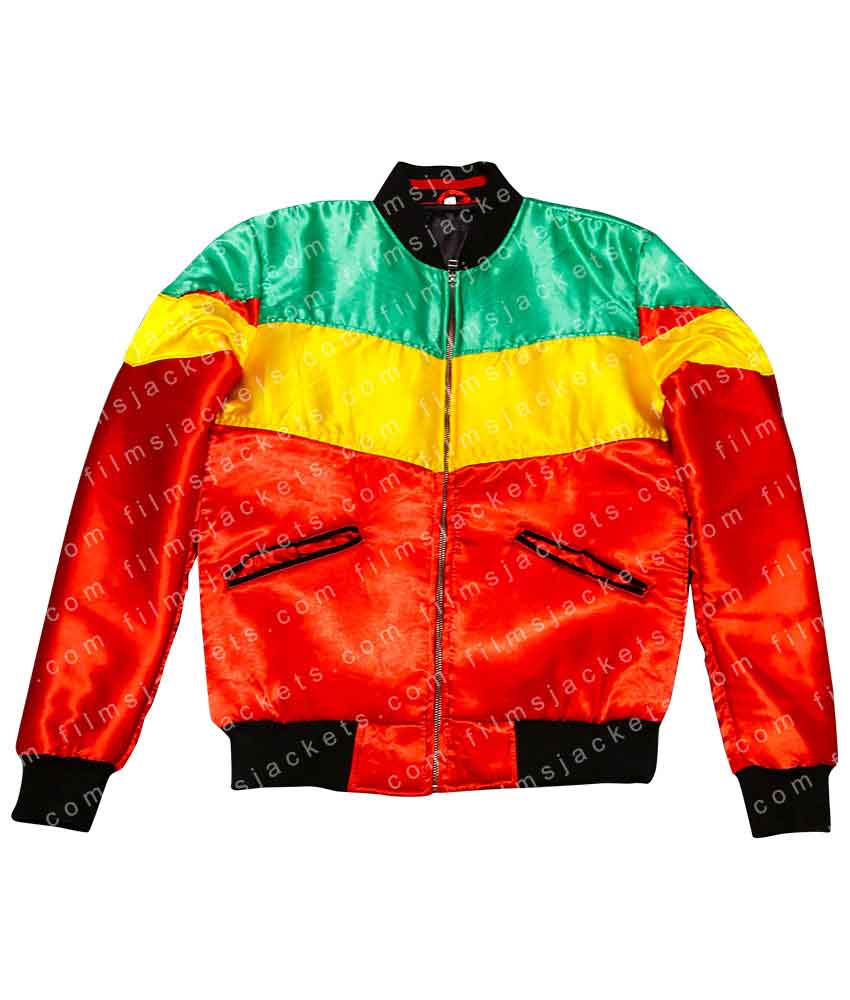 Men's Color Block Rastafari Bomber Jacket - Image 4