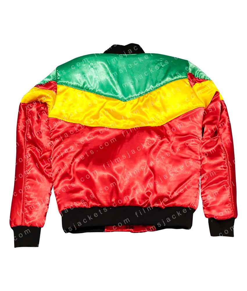 Men's Color Block Rastafari Bomber Jacket - Image 5