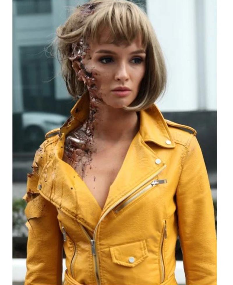 Paulina Andreeva Better Than Us Yellow Leather Jacket