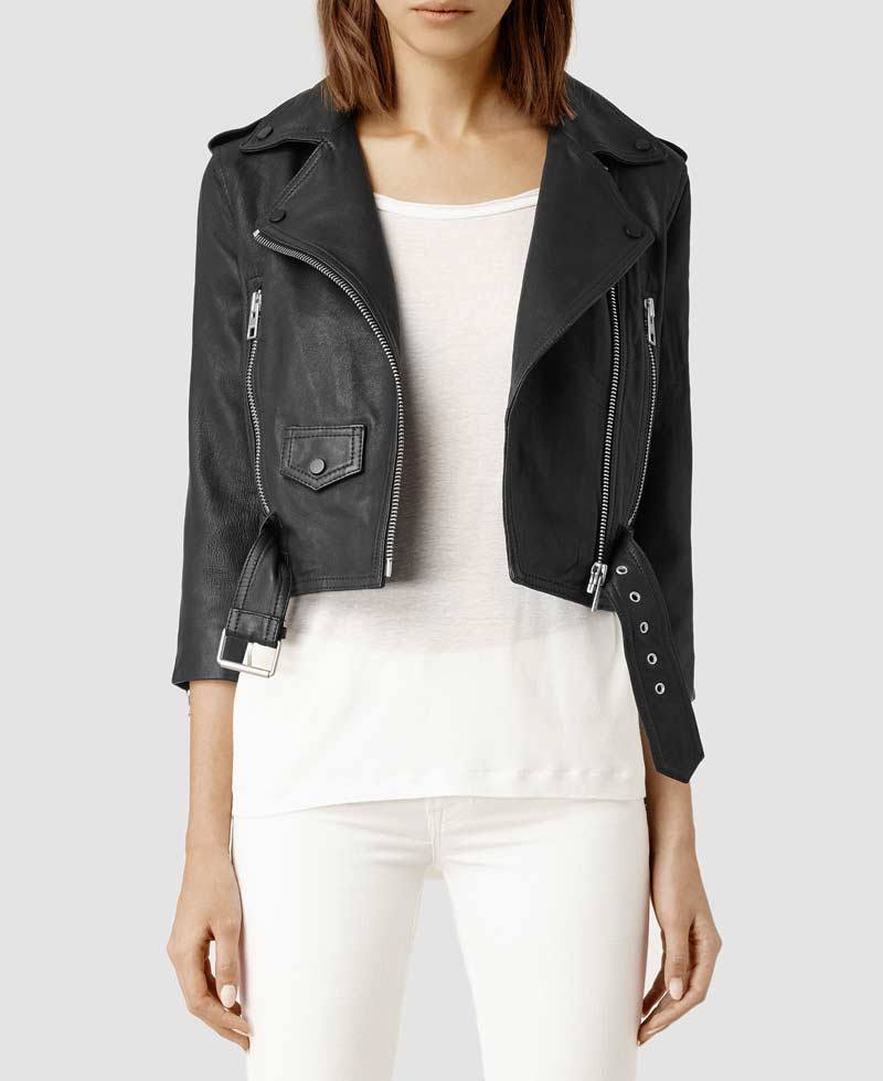 Pretty Little Liars Lucy Hale Biker Black Leather Jacket