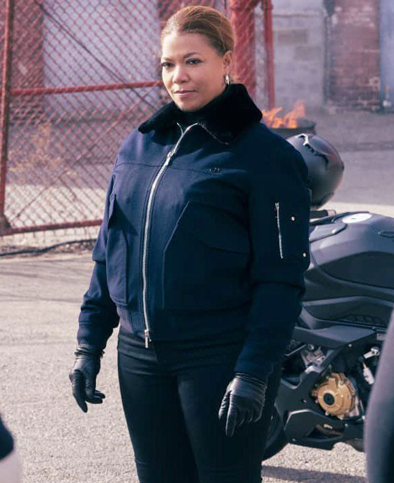 Queen Latifah The Equalizer Blue Bomber Jacket