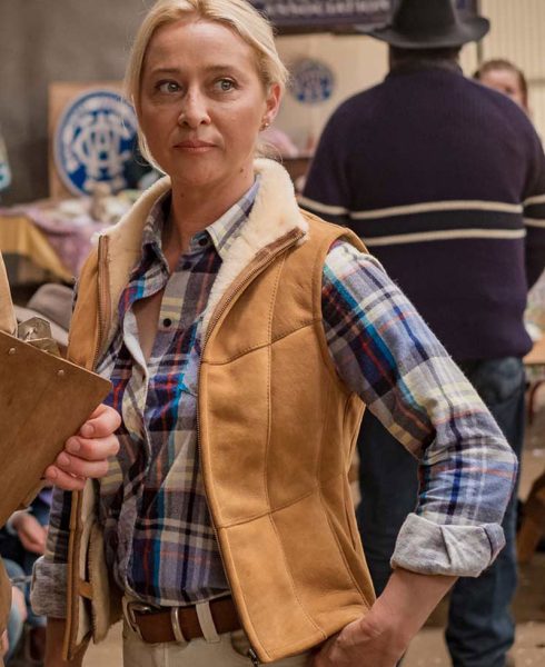 Asher Keddie Rams Shearling Leather Vest