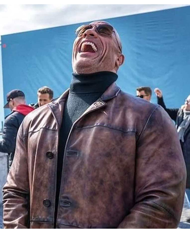 Dwayne Johnson Red Notice Distressed Coat