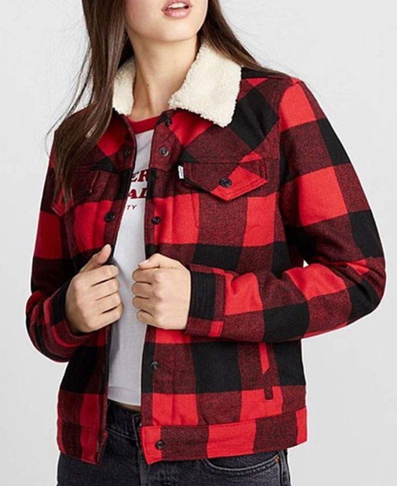 Money Heist Ursula Corbero Red Plaid Jacket