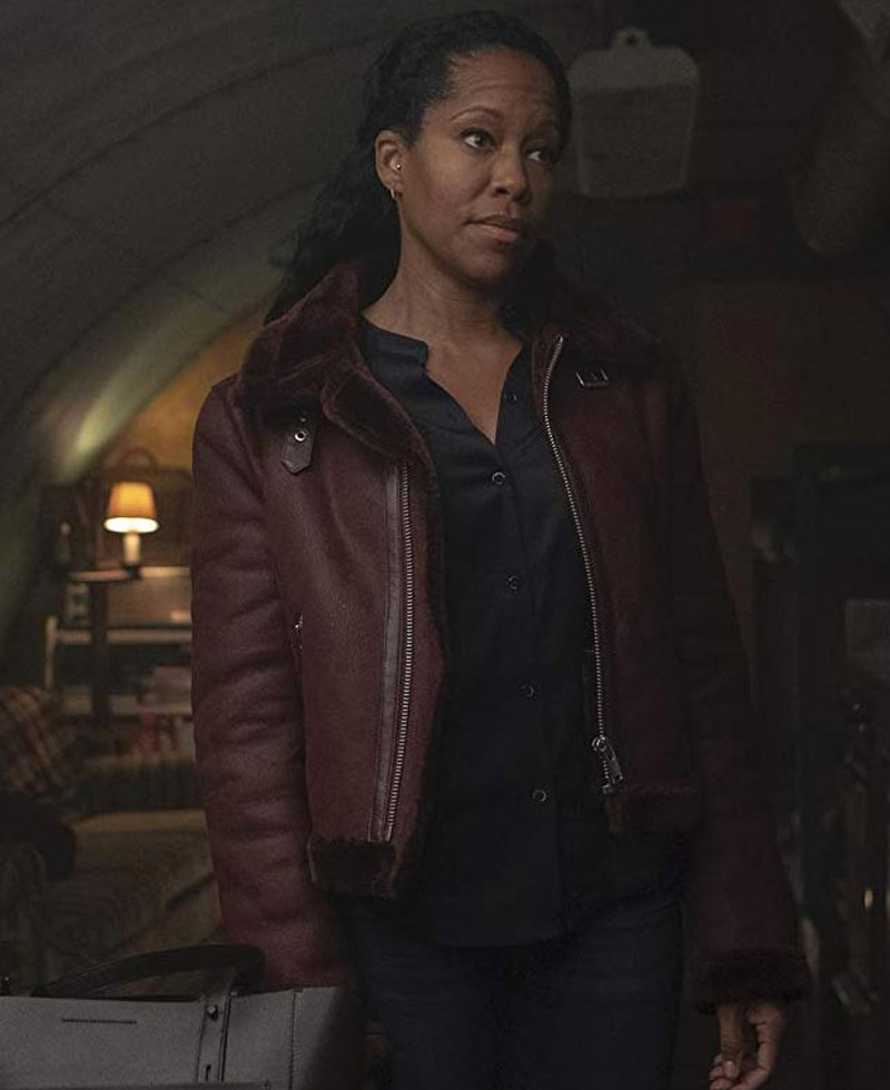 Regina King Watchmen Shearling Leather Jacket