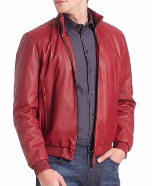 Men's Casual Wear Reno Red Leather Jacket