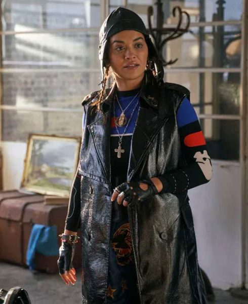 Twist Rita Ora Black Sleeveless Coat