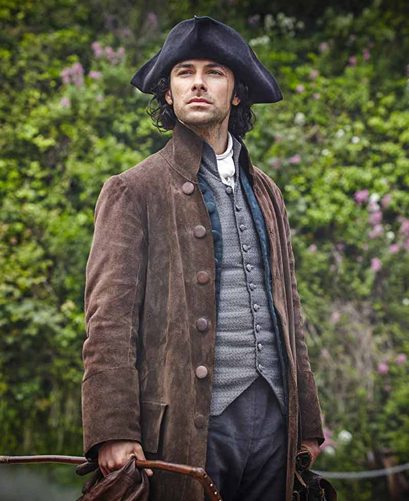 Ross Poldark Brown Suede Leather Coat