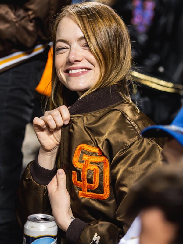 San Diego Padres Emma Stone Brown Jacket