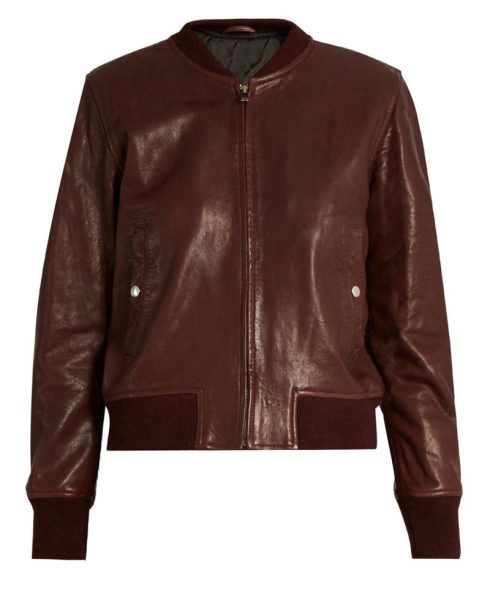 Women's San Diego Brown Bomber Leather Jacket