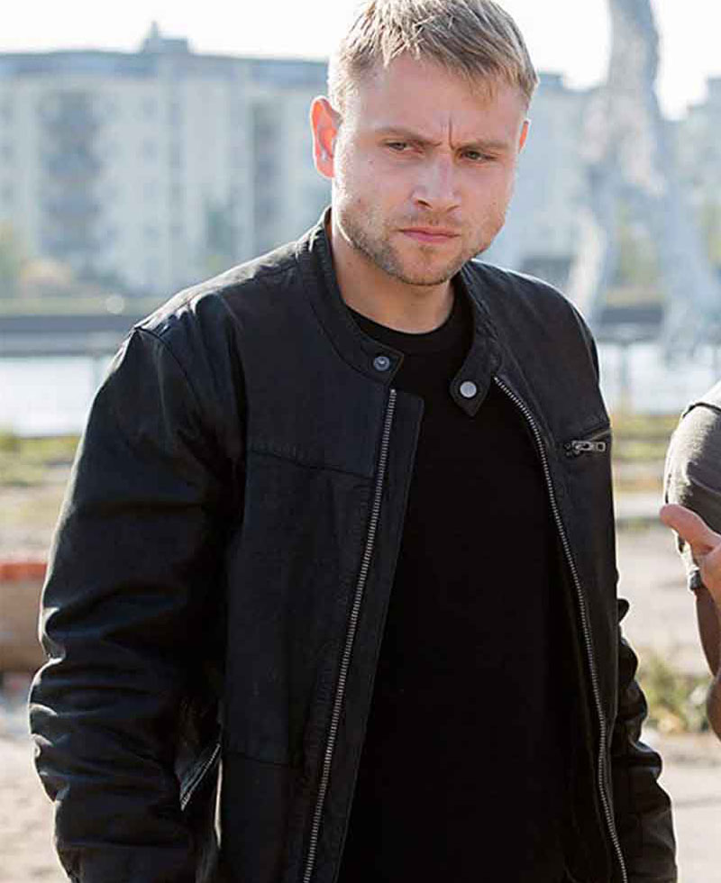 Sense8 Max Riemelt Black Leather Jacket