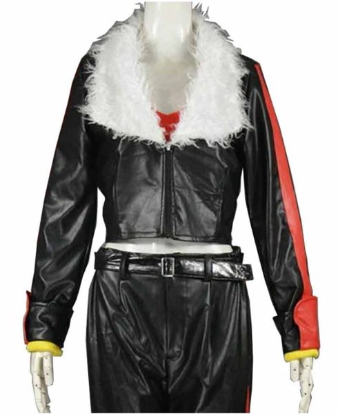 Shadow The Hedgehog Leather Jacket with Fur Collar