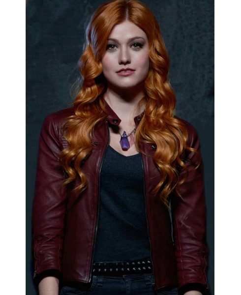 Shadowhunters Katherine Mcnamara Red Leather Jacket