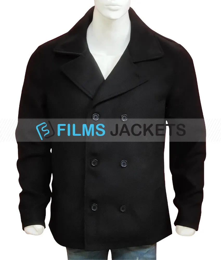 Shetland Douglas Henshall Black Peacoat