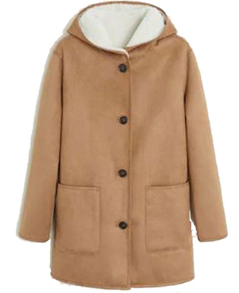 Sienna Miller Tan Brown Shearling Coat
