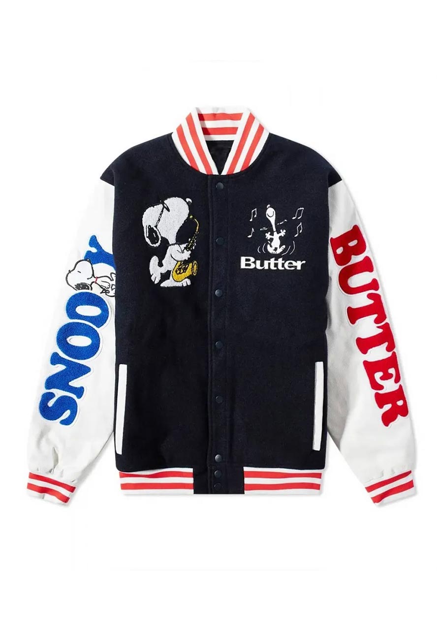 Snoopy Butter Letterman Jacket