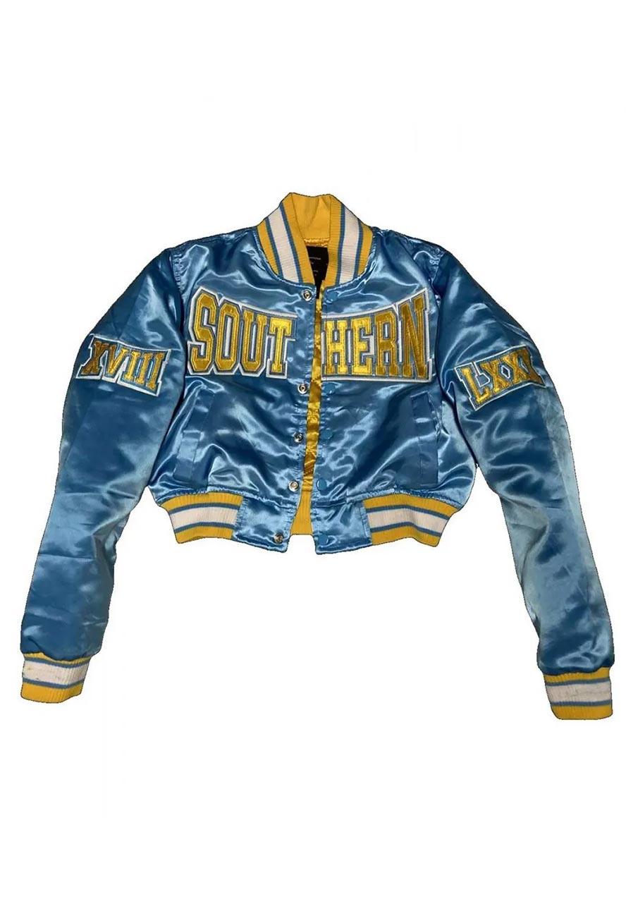 Southern University Cropped Satin Jacket