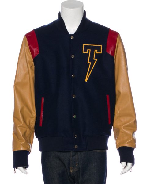 Tackma Bomber Blue and Brown Jacket