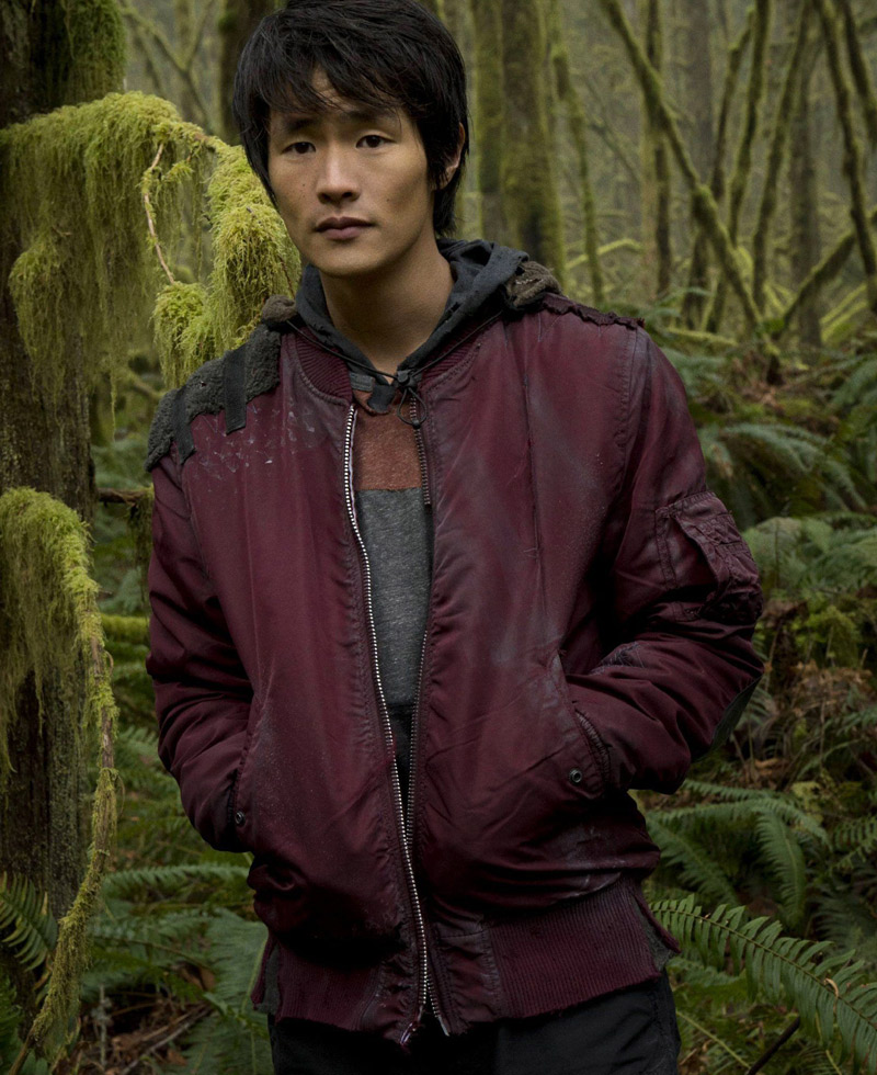 The 100 Christopher Larkin Burgundy Bomber Jacket