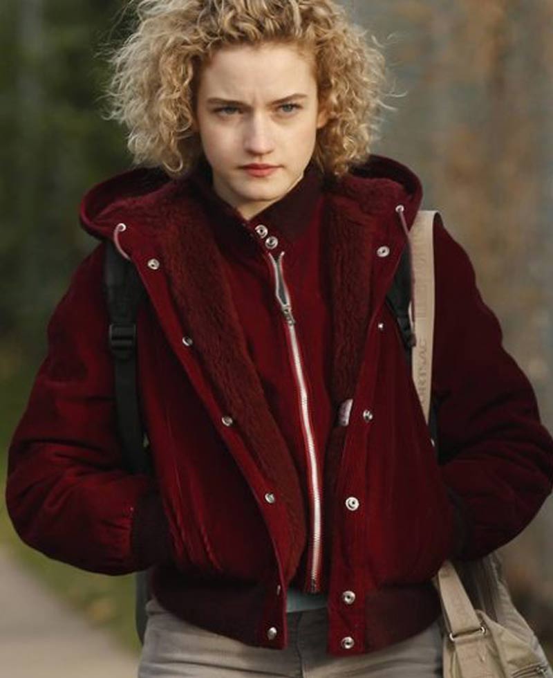 The Americans Julia Garner Red Velvet Jacket with Hood