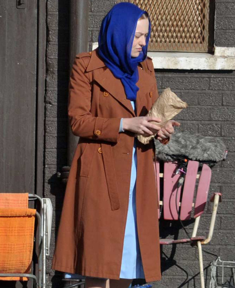 Sweetness in The Belly Dakota Fanning Brown Coat