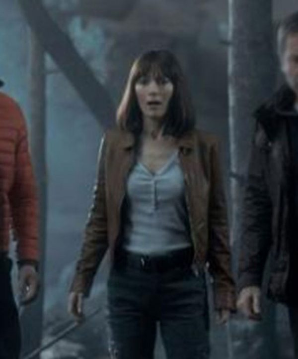 The Bubble 2022 Leslie Mann leather Jacket