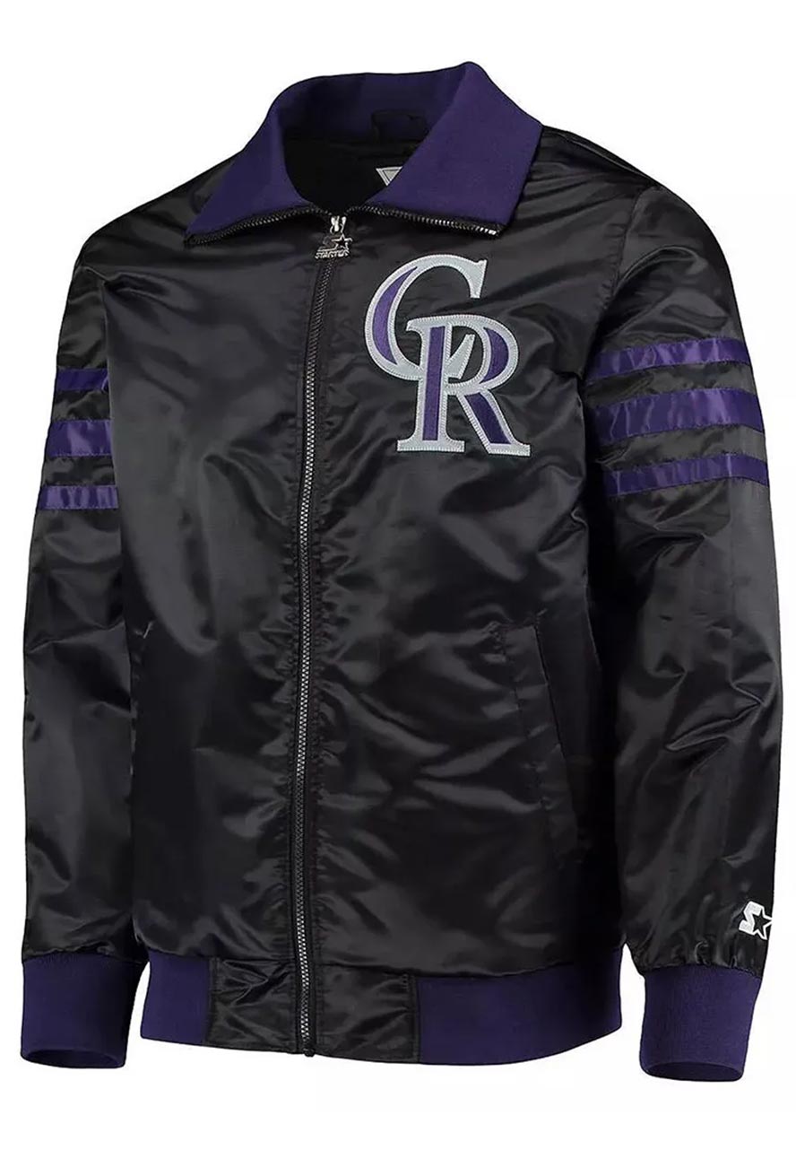 The Captain II Colorado Rockies Black Varsity Jacket