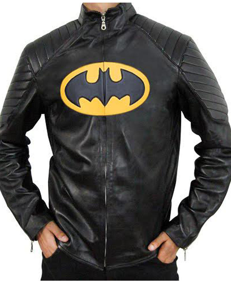 The Lego Batman Yellow Padded Logo Leather Jacket