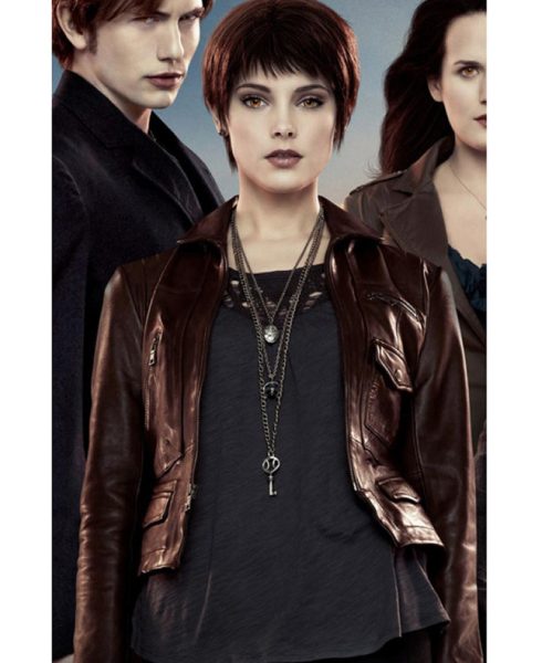 The Twilight Saga Alice Cullen Brown Leather Jacket