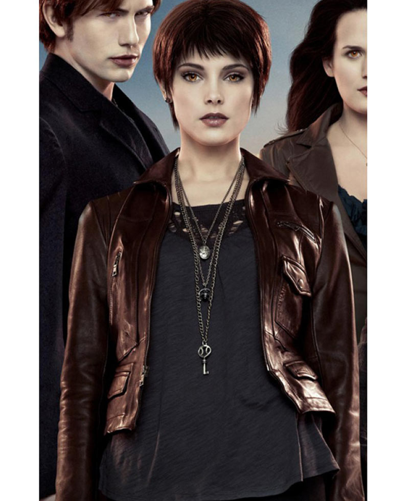 The Twilight Saga Alice Cullen Brown Leather Jacket