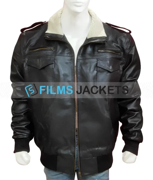 The Walking Dead Simon Bomber Leather Jacket