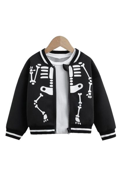 Toddler Boys Skeleton Bomber Jacket