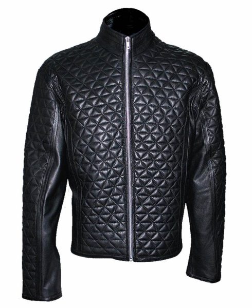True Blood Eric Northman Black Leather Quilted Jacket