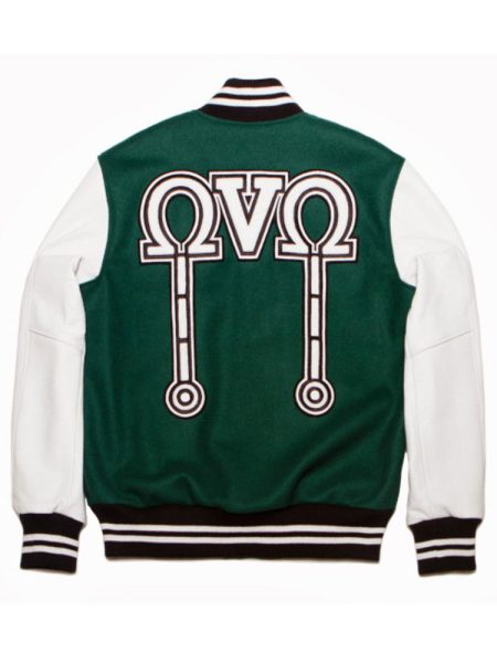 White and Green Varsity Jacket