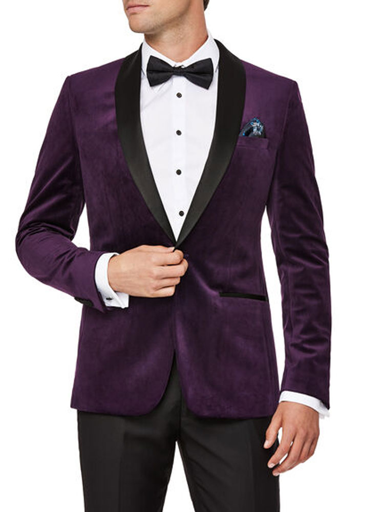 Men's Dark Purple Handley Velvet Tuxedo