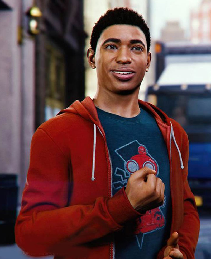 Miles Morales Spider-Man PS4 Red Hoodie